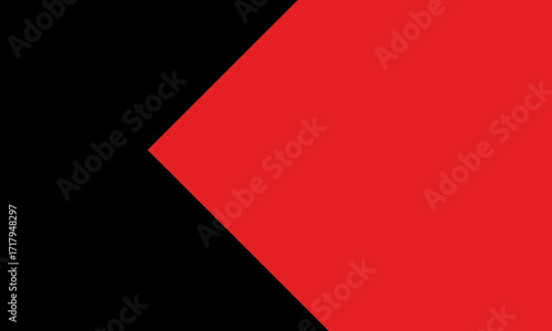 Abstract geometric design featuring a sharp red chevron pointing left against a black background, creating a dynamic two-tone visual.