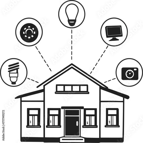 Real estate icon set with house and home symbols for web and business design