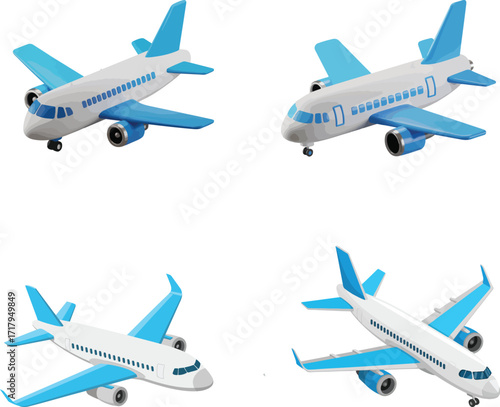 Airplane flying in the blue sky