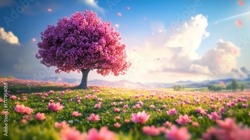 Wallpaper Mural Pink blossoms springtime meadow Torontodigital.ca