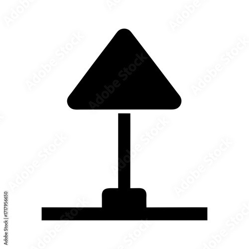 Road closed traffic sign silhouette clean vector with white background for road safety
