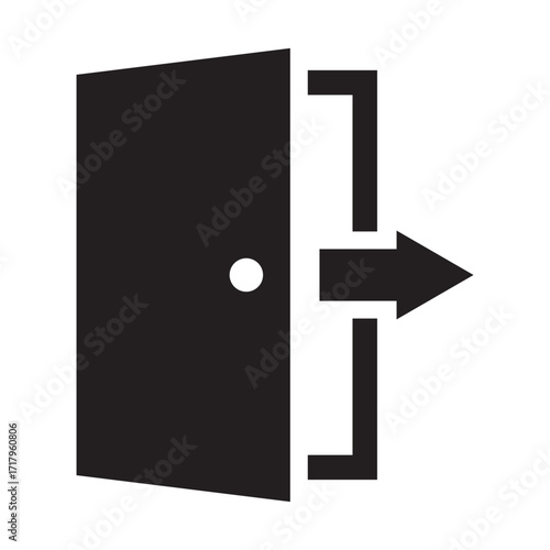 vector go outside icon showing a person walking outdoors or exiting a door. Ideal for wellness, outdoor activity, or digital detox themes.