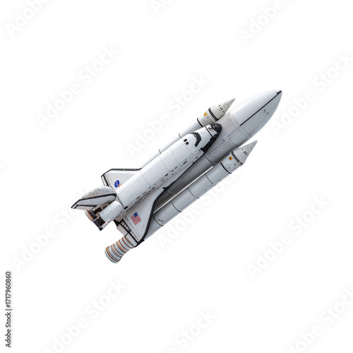 Space Rocket Outer Space Exploration Science Technology Illustration Isolated on White Background