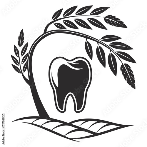 Dental clinic logo. Human teeth vector illustration. Blue dentistry logotype.  Dental on a white background. 