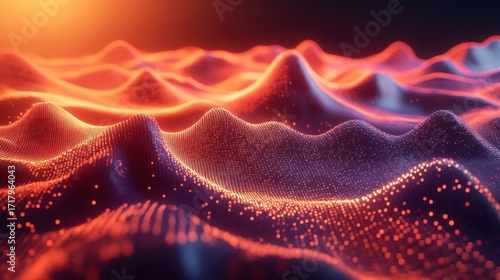 A futuristic 3D illustration showcasing the fusion of AI-driven innovation in healthcare data, with cyber big data flows and blockchain data fields intertwining dynamically.