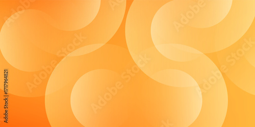 Abstract Orange Gradient Circle Pattern Background. Modern abstract background with overlapping orange gradient circles and smooth curved shapes