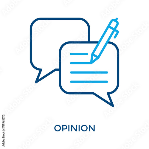 Opinion Icon Outline Color Style. Vector Illustration For Graphic Design