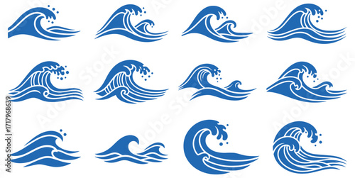 Stunning ocean waves collection, perfect for nautical designs and coastal themed projects