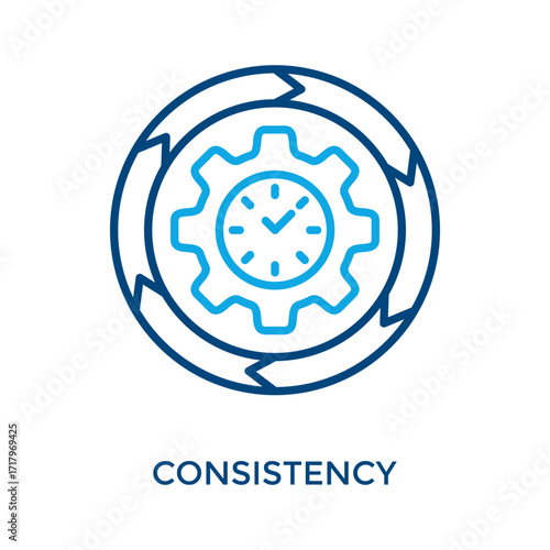 Consistency Icon Outline Color Style. Vector Illustration For Graphic Design