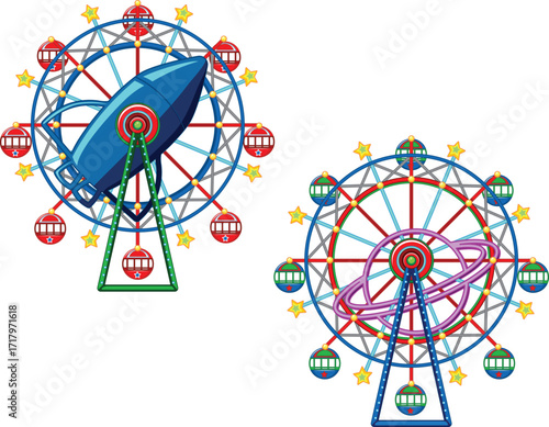 vector illustration of cartwheel