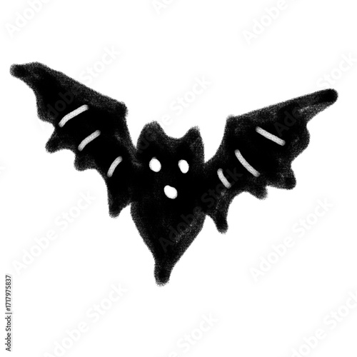 Black Bat with White Accents