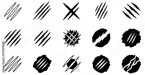 Claw marks design element for Halloween or scary themed projects, originally a vector graphic