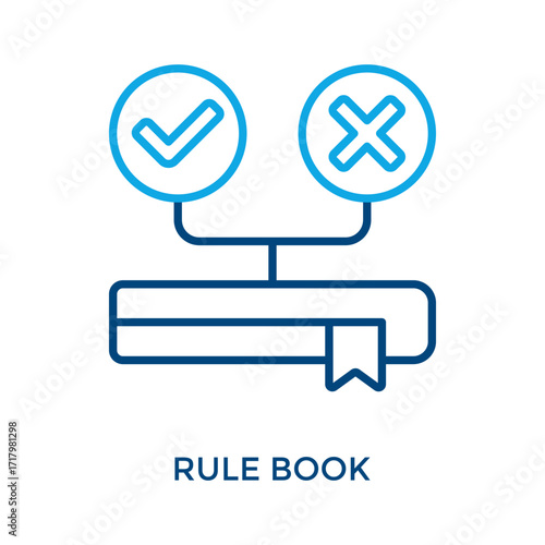 Rule Book Icon Outline color Style. Vector Illustration For Graphic Design