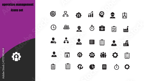operation management  icons set