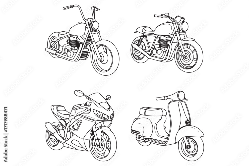 Naklejka premium Retro Biker Riding Motorcycle with Flames Vector Illustration