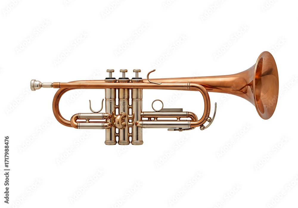 Fototapeta premium Copper trumpet isolated