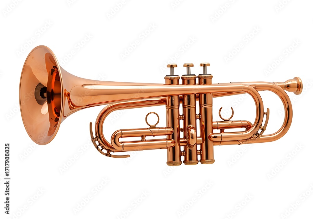 Fototapeta premium Copper trumpet isolated