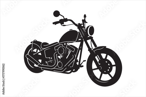 Retro Biker Riding Motorcycle with Flames Vector Illustration