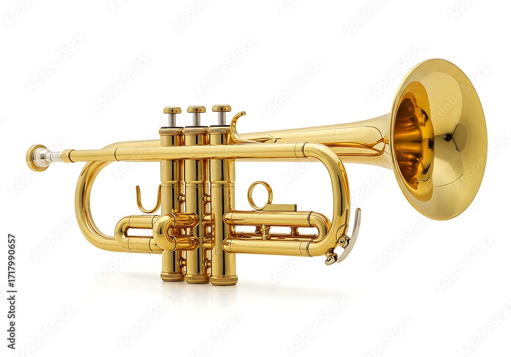 Obraz premium Golden trumpet instrument