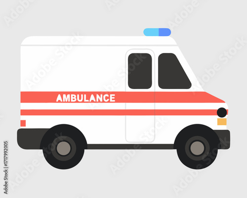 Modern flat design ambulance vehicle illustration