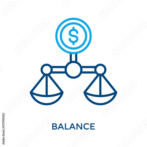 Balance Icon Outline Color Style. Vector Illustration For Graphic Design