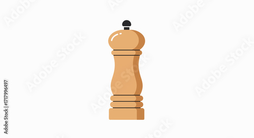 Rustic Charm: Wooden Pepper Mill Illustration
