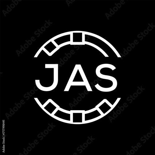 Clean Line Art Monogram Emblem for Brands, JAS Later Logo, Unique Letter  Logo with Circular Motif, 
