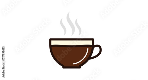 A steaming cup of coffee in a simple brown mug.