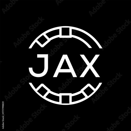 Clean Line Art Monogram Emblem for Brands, JAX Later Logo, Unique Letter  Logo with Circular Motif, 
