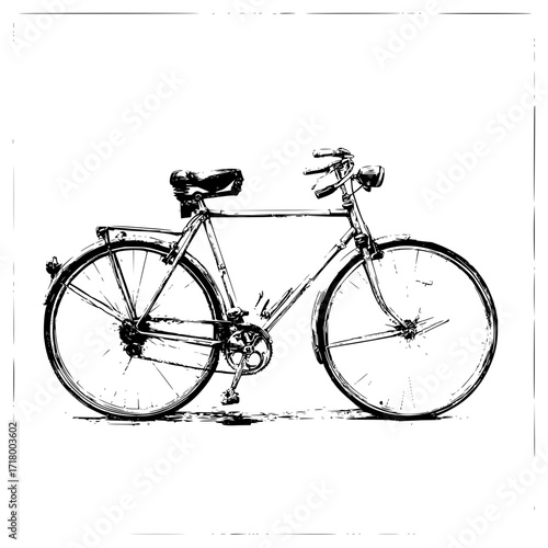 Vintage bicycle illustration classic bike drawing old fashioned bicycle transport vehicle retro bicycle image