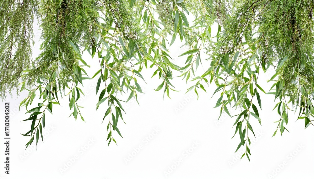 Naklejka premium Simple Green Weeping Willow Branches