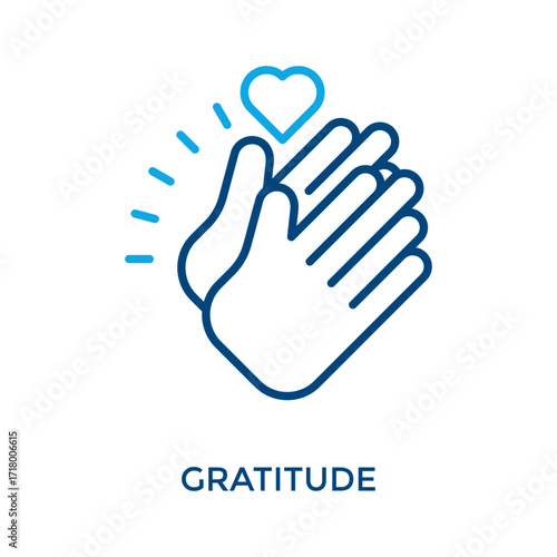 Gratitude Icon Outline Color Style. Vector Illustration For Graphic Design
