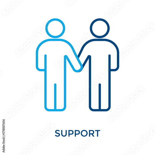 Support Icon Outline Color Style. Vector Illustration For Graphic Design