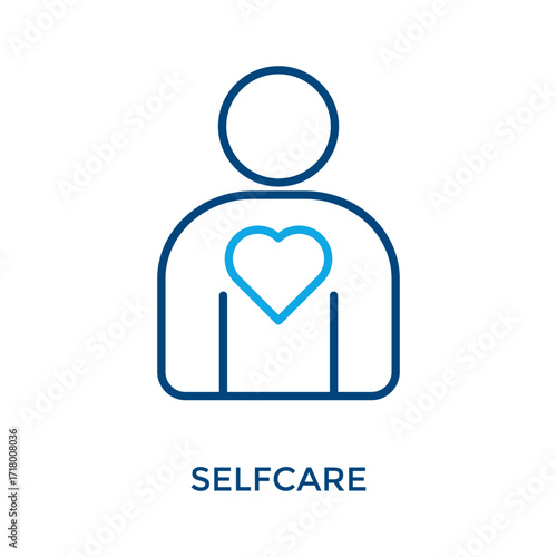 Selfcare Icon Outline Color Style. Vector Illustration For Graphic Design