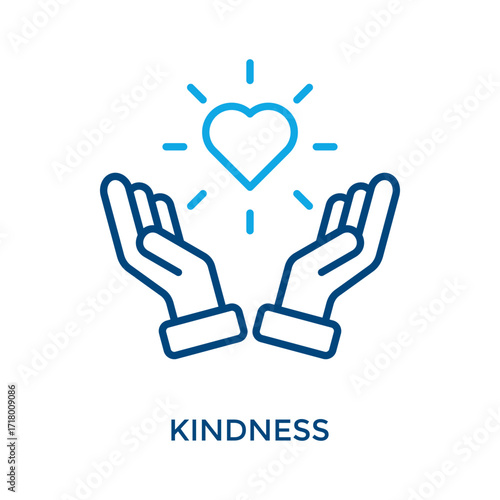 Kindness Icon Outline Color Style. Vector Illustration For Graphic Design
