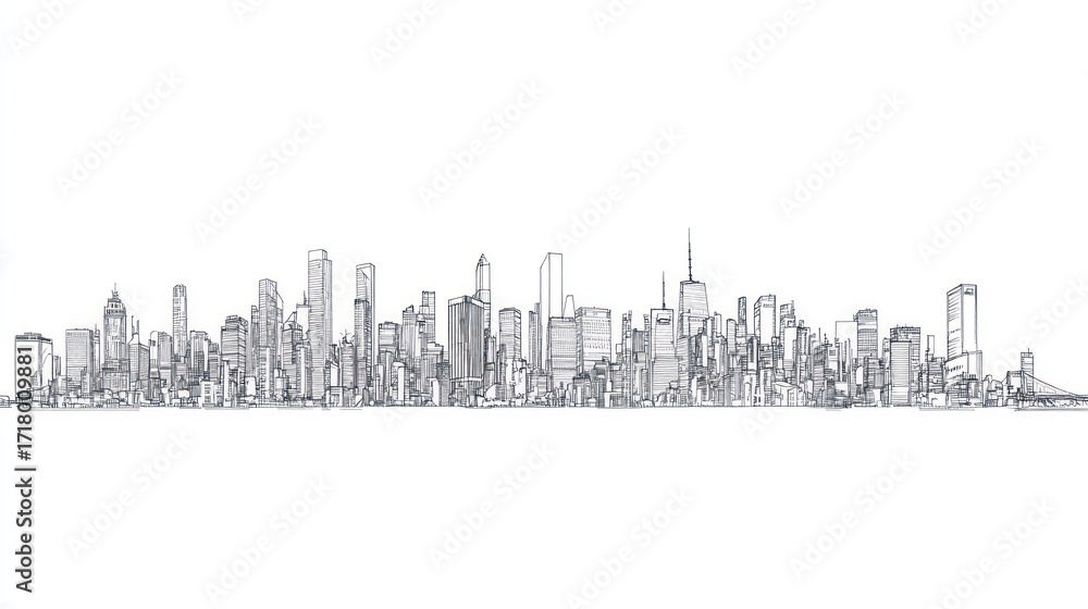 Fototapeta premium City skyline sketch design