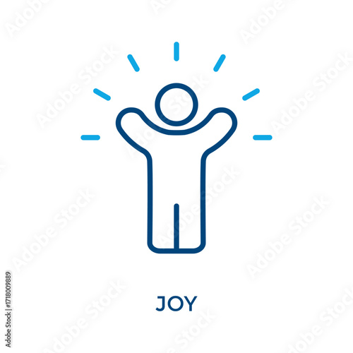 Joy Icon Outline Color Style. Vector Illustration For Graphic Design