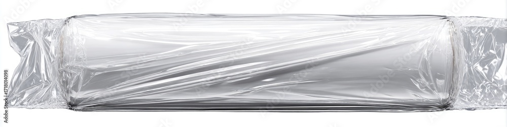 Fototapeta premium Wrapped rectangular object in clear plastic packaging