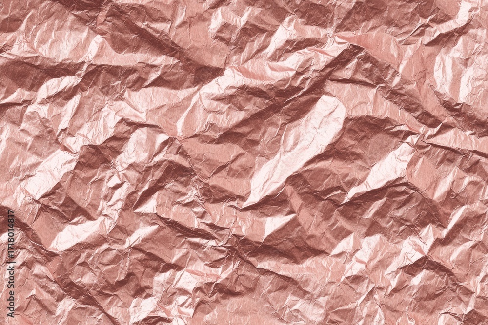 Fototapeta premium Crinkled rose gold foil texture