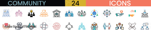 Diverse community icons collection symbolizing connection and interaction for digital platforms vector