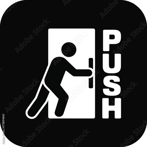 Push Pull sign sticker vector
