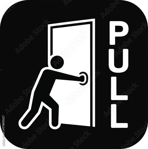 Push Pull sign sticker vector