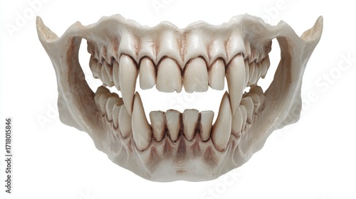 Halloween mask and fangs isolated on white background