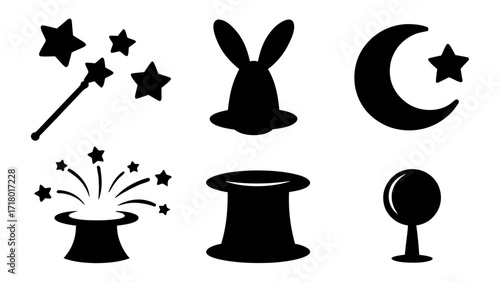 Assorted Black Silhouettes Representing Mystery, Wonder, and Enchantment