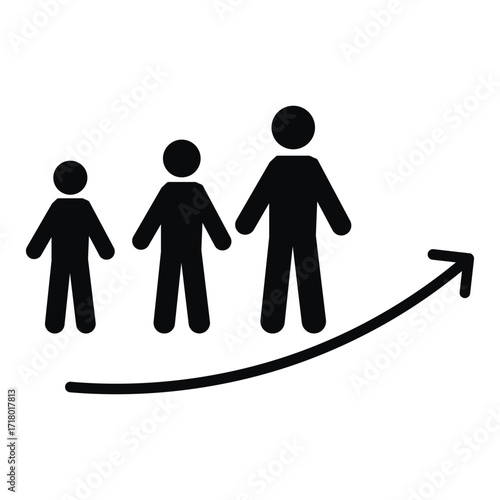 grow icons. simple solid vector