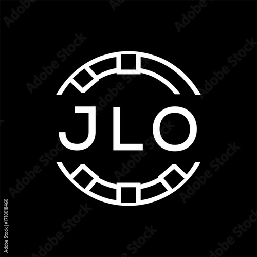 “Modern  Monogram Logo Design, Sleek Minimalist Letter mark in Circle, JLO LATER LOGO, High-Contrast Branding Concept”
