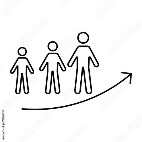 grow icons. simple line vector
