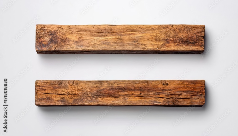 Obraz premium Reclaimed Wood Floating Shelves Simple, wall-mounted storage solutions crafted from salvaged timber