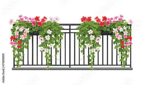 Vibrant creeper plant with blooming flowers - Creeper flower plant vector art