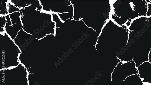 Ground Cracks and Sketch Crack Texture with Dry Soil Fractures, Transparent Cracked Terrain and Earthquake Surface Breaks Isolated on White Background, Old Dry Cracking Soil Vector Texture for Abstrac